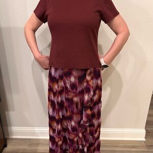 Old Navy Burgundy and Purple Maxi Dress